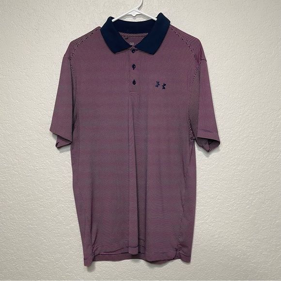 Under Armour Other - Under Armour | Golf Polo - Striped Navy Red ; Men’s L